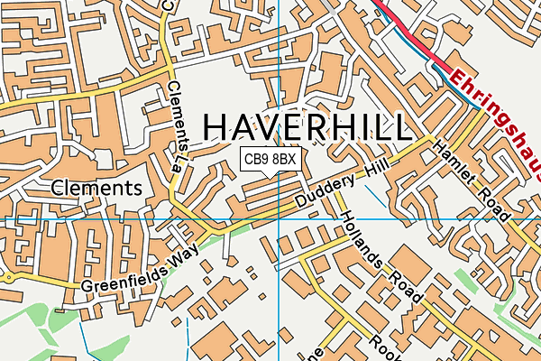 CB9 8BX map - OS VectorMap District (Ordnance Survey)