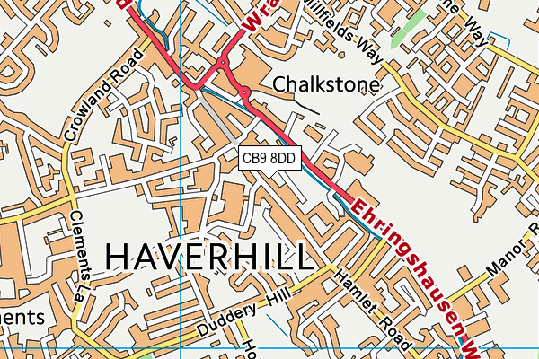 CB9 8DD map - OS VectorMap District (Ordnance Survey)