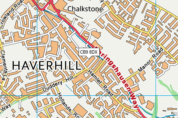 CB9 8DX map - OS VectorMap District (Ordnance Survey)