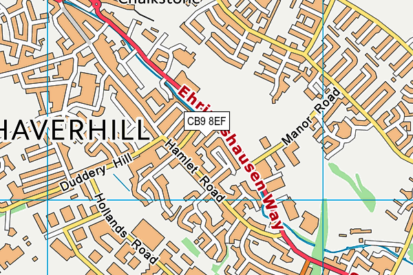 CB9 8EF map - OS VectorMap District (Ordnance Survey)