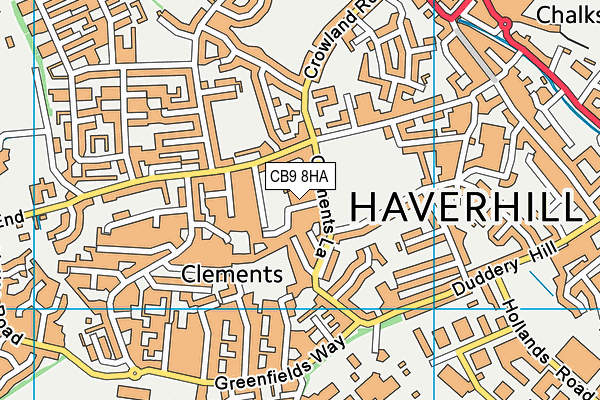 CB9 8HA map - OS VectorMap District (Ordnance Survey)