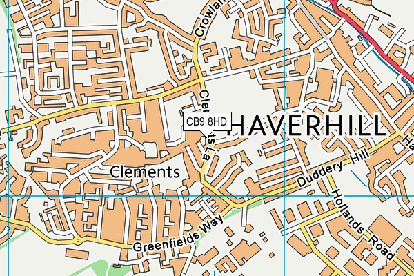 CB9 8HD map - OS VectorMap District (Ordnance Survey)