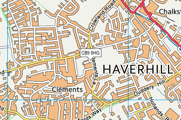 CB9 8HG map - OS VectorMap District (Ordnance Survey)