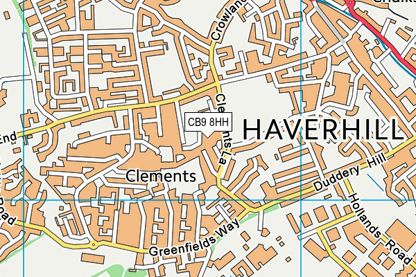 CB9 8HH map - OS VectorMap District (Ordnance Survey)