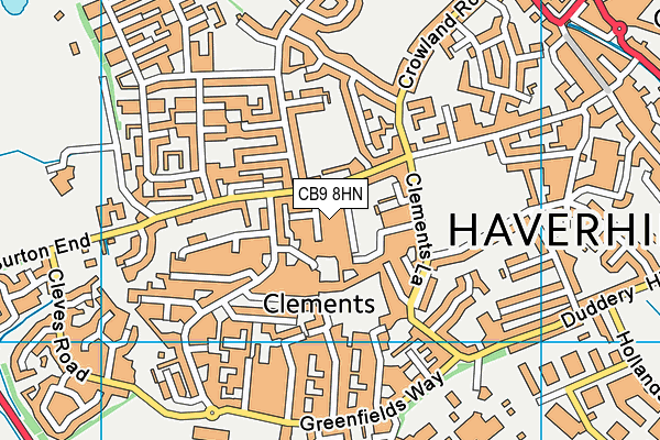 CB9 8HN map - OS VectorMap District (Ordnance Survey)