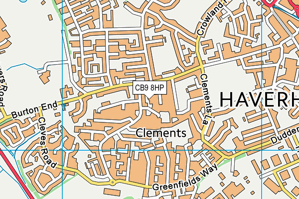 CB9 8HP map - OS VectorMap District (Ordnance Survey)