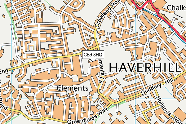 CB9 8HQ map - OS VectorMap District (Ordnance Survey)
