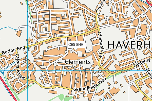 CB9 8HR map - OS VectorMap District (Ordnance Survey)