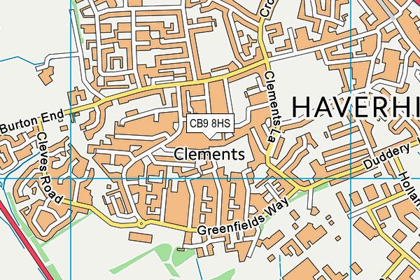 CB9 8HS map - OS VectorMap District (Ordnance Survey)