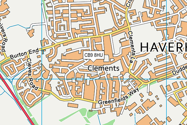 CB9 8HU map - OS VectorMap District (Ordnance Survey)