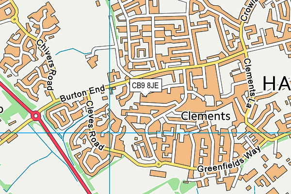 CB9 8JE map - OS VectorMap District (Ordnance Survey)