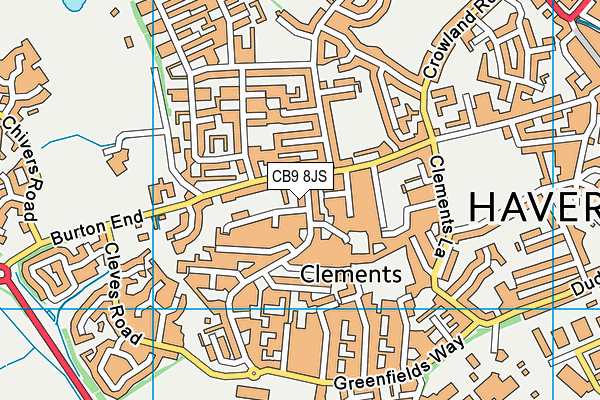 CB9 8JS map - OS VectorMap District (Ordnance Survey)