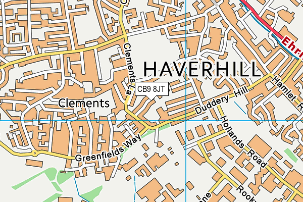 CB9 8JT map - OS VectorMap District (Ordnance Survey)