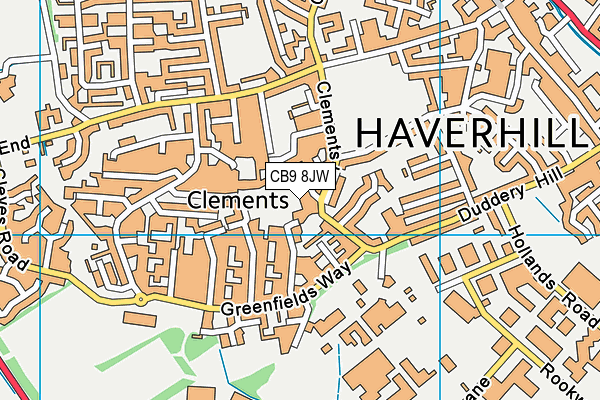 CB9 8JW map - OS VectorMap District (Ordnance Survey)