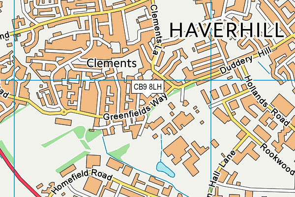 CB9 8LH map - OS VectorMap District (Ordnance Survey)