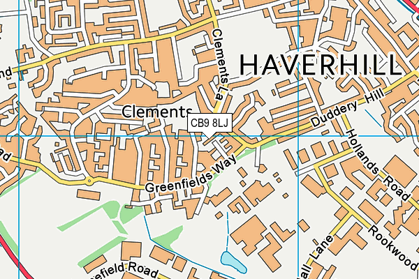 CB9 8LJ map - OS VectorMap District (Ordnance Survey)