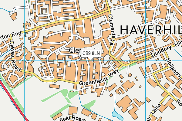 CB9 8LN map - OS VectorMap District (Ordnance Survey)