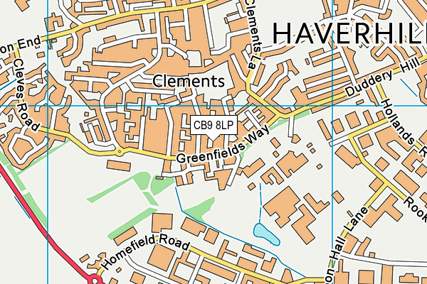 CB9 8LP map - OS VectorMap District (Ordnance Survey)
