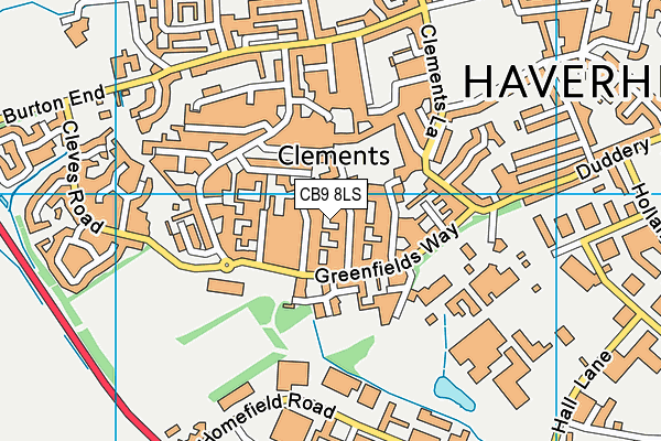 CB9 8LS map - OS VectorMap District (Ordnance Survey)