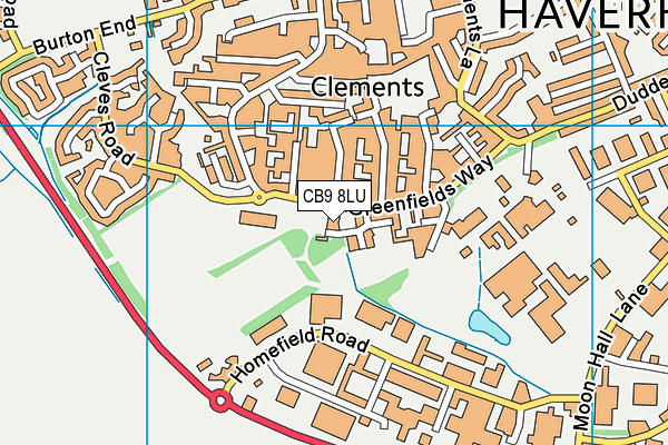 CB9 8LU map - OS VectorMap District (Ordnance Survey)