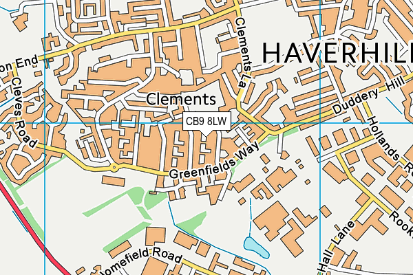 CB9 8LW map - OS VectorMap District (Ordnance Survey)