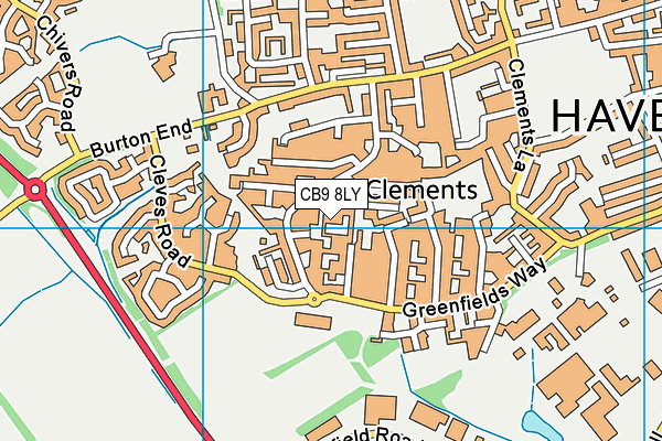 CB9 8LY map - OS VectorMap District (Ordnance Survey)