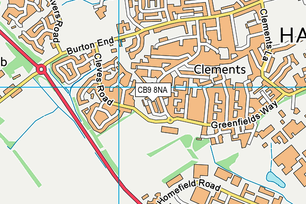 CB9 8NA map - OS VectorMap District (Ordnance Survey)