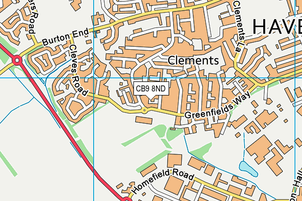CB9 8ND map - OS VectorMap District (Ordnance Survey)
