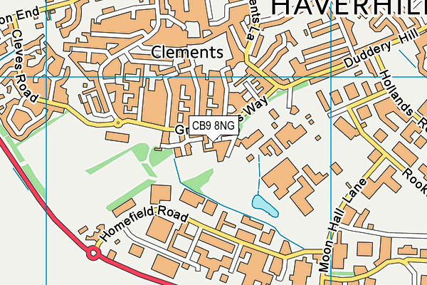 CB9 8NG map - OS VectorMap District (Ordnance Survey)
