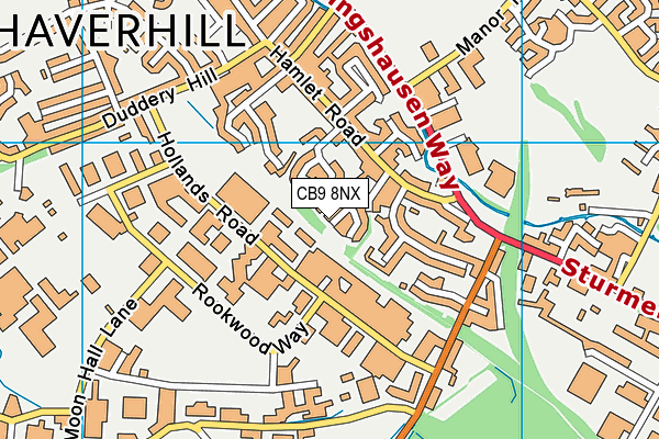 CB9 8NX map - OS VectorMap District (Ordnance Survey)