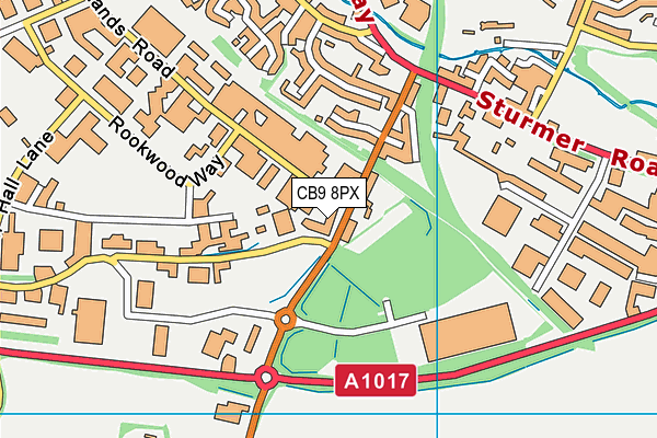 CB9 8PX map - OS VectorMap District (Ordnance Survey)