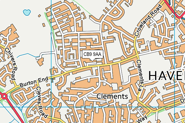 CB9 9AA map - OS VectorMap District (Ordnance Survey)