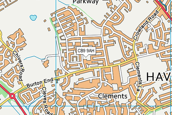 CB9 9AH map - OS VectorMap District (Ordnance Survey)
