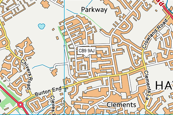 CB9 9AJ map - OS VectorMap District (Ordnance Survey)