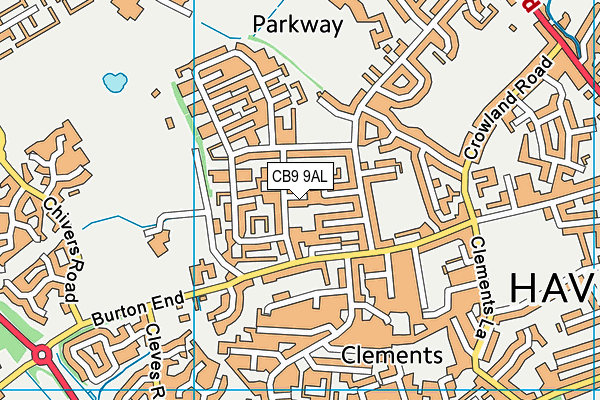 CB9 9AL map - OS VectorMap District (Ordnance Survey)