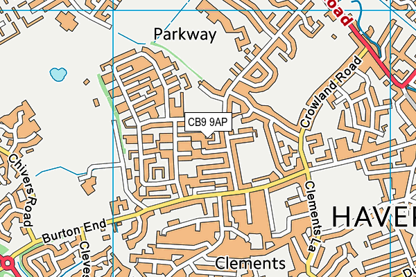 CB9 9AP map - OS VectorMap District (Ordnance Survey)
