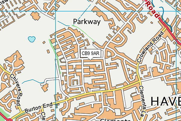 CB9 9AR map - OS VectorMap District (Ordnance Survey)