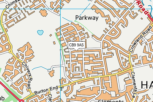 CB9 9AS map - OS VectorMap District (Ordnance Survey)