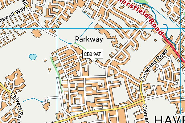 CB9 9AT map - OS VectorMap District (Ordnance Survey)