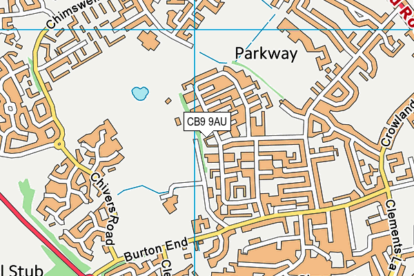 CB9 9AU map - OS VectorMap District (Ordnance Survey)
