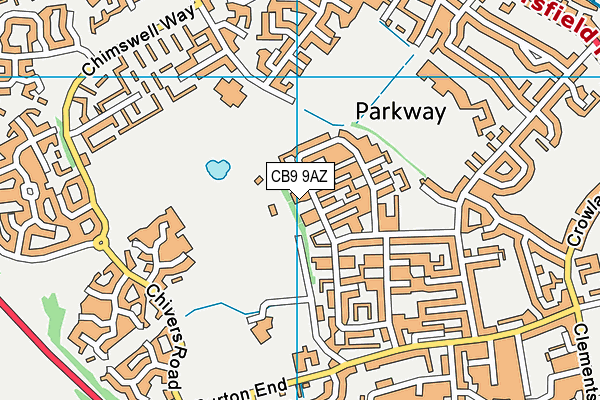 CB9 9AZ map - OS VectorMap District (Ordnance Survey)