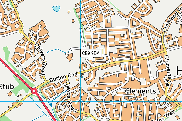 CB9 9DA map - OS VectorMap District (Ordnance Survey)