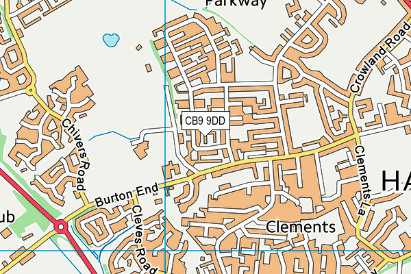 CB9 9DD map - OS VectorMap District (Ordnance Survey)