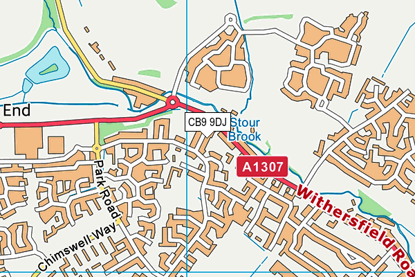 CB9 9DJ map - OS VectorMap District (Ordnance Survey)