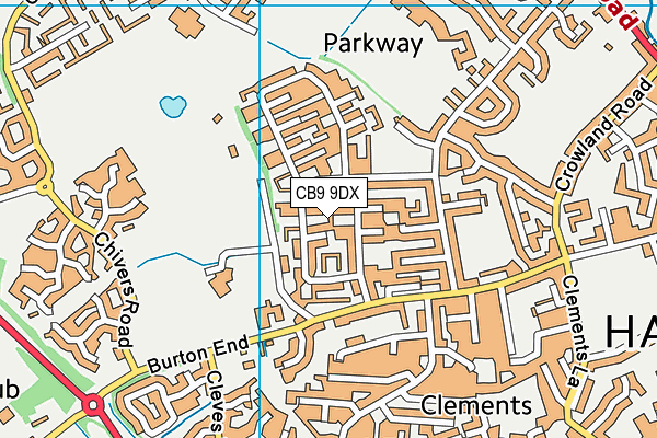 CB9 9DX map - OS VectorMap District (Ordnance Survey)