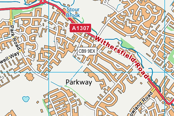 CB9 9EX map - OS VectorMap District (Ordnance Survey)