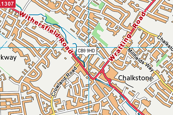 CB9 9HD map - OS VectorMap District (Ordnance Survey)