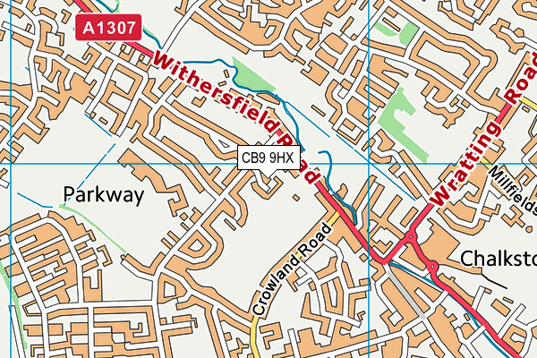 CB9 9HX map - OS VectorMap District (Ordnance Survey)