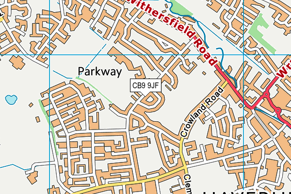 CB9 9JF map - OS VectorMap District (Ordnance Survey)