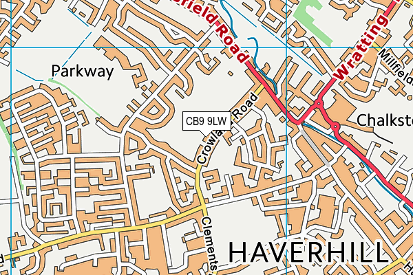 CB9 9LW map - OS VectorMap District (Ordnance Survey)